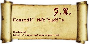Fosztó Mátyás névjegykártya